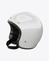 Vintage Motorcycle Helmet Mockup - Left Half Side View