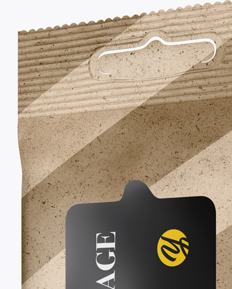 Kraft Wet Wipes Pack Mockup - Half Side View