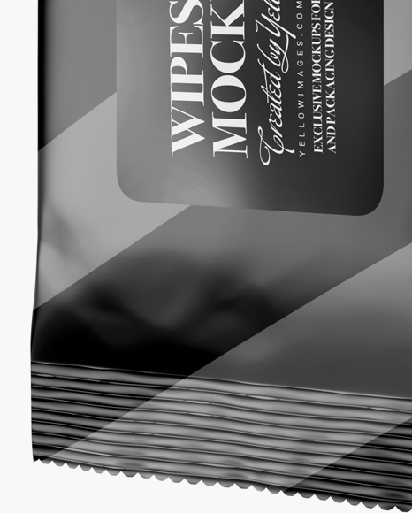 Matte Wet Wipes Pack Mockup - Half Side View