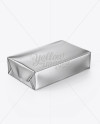 Matte Metallic Butter Block Mockup - Half Side View (High-Angle Shot)