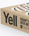 Kraft Box Mockup - Half Side View (High-Angle Shot)