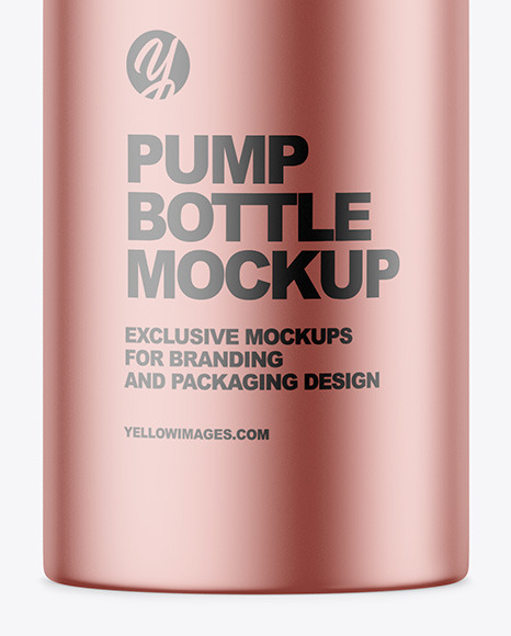 Matte Metallic Bottle with Pump Mockup