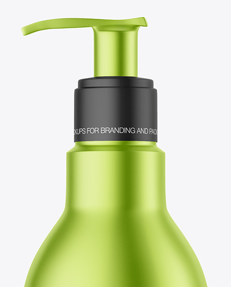 Matte Metallic Bottle with Pump Mockup