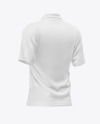 Men&#039;s Zip Polo T-Shirt Mockup - Back Half Side View