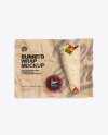 Paper Wrapper With Burrito and Sauce Mockup