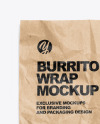 Paper Wrapper With Burrito and Sauce Mockup