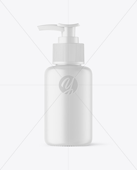 Matte Cosmetic Bottle with Pump Mockup