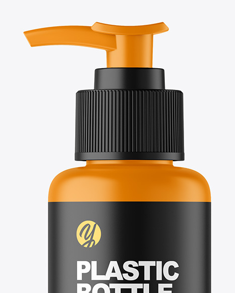 Matte Cosmetic Bottle with Pump Mockup