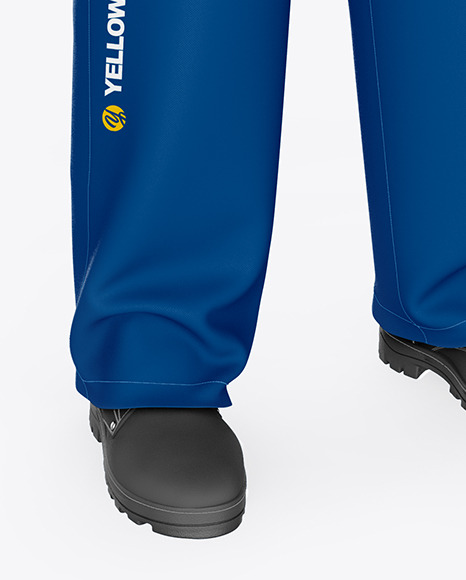 Worker Uniform (Coveralls) Mockup – Front Half Side View