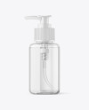 Clear Glass Cosmetic Bottle with Pump Mockup