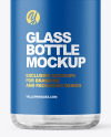 Clear Glass Cosmetic Bottle with Pump Mockup