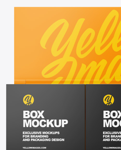 Glossy Display Box w/ Boxes Mockup