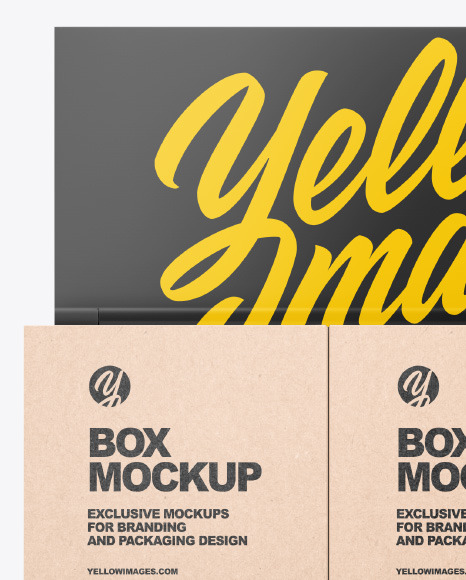 Glossy Display Box w/ Boxes Mockup