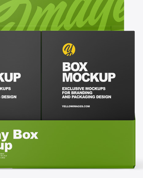 Matte Display Box w/ Boxes Mockup