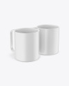 Two Matte Mugs Mockup