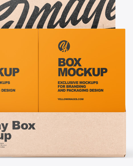 Kraft Display Box w/ Boxes Mockup