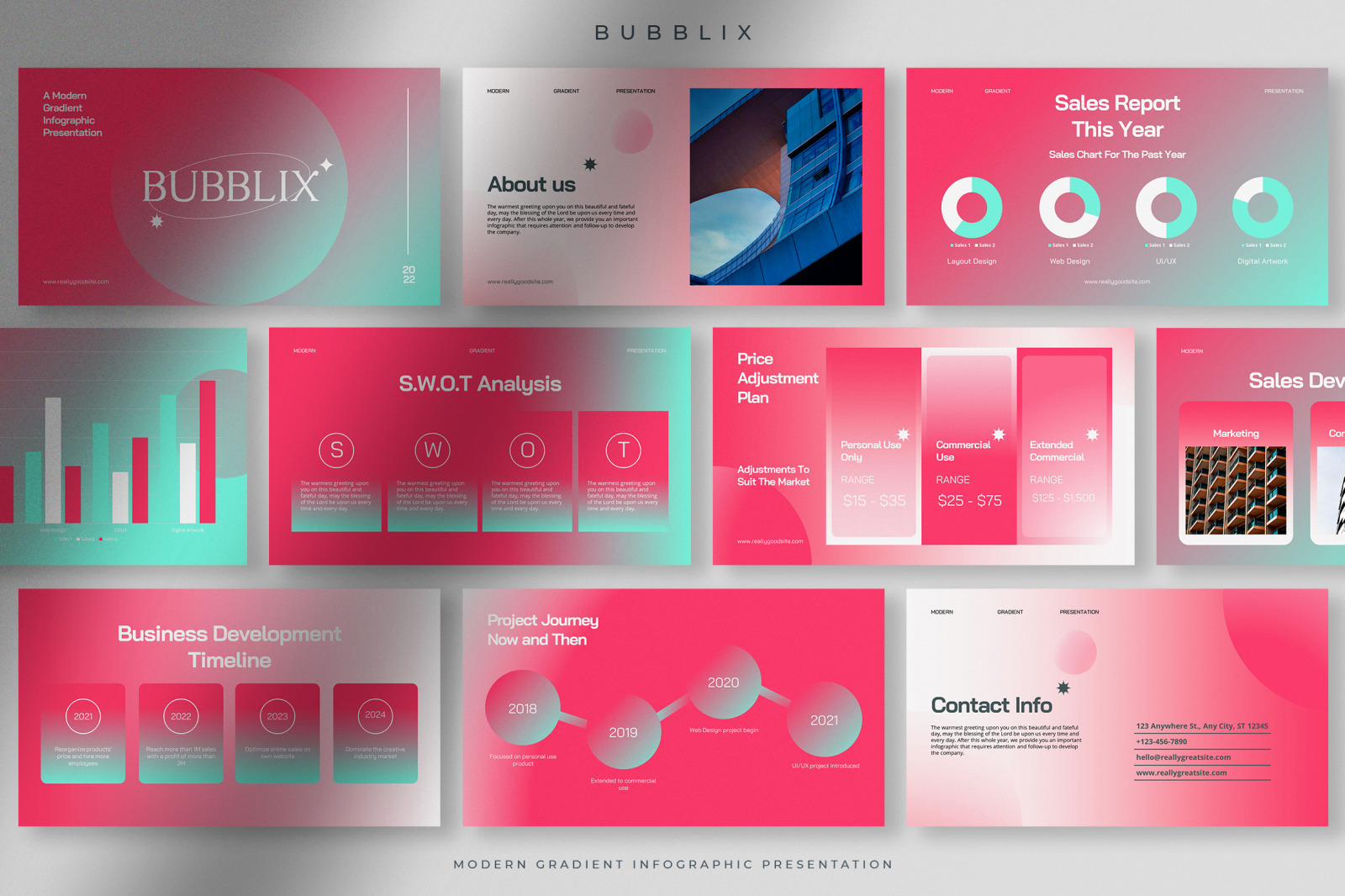 Bubblix - Cotton Candy Modern Gradient Infographic Presentation