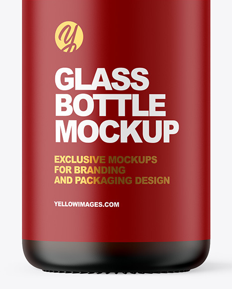 Frosted Amber Glass Cosmetic Bottle with Pump Mockup