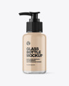 Clear Glass Cosmetic Bottle with Pump Mockup Clear Glass Cosmetic Bottle with Pump Mockup