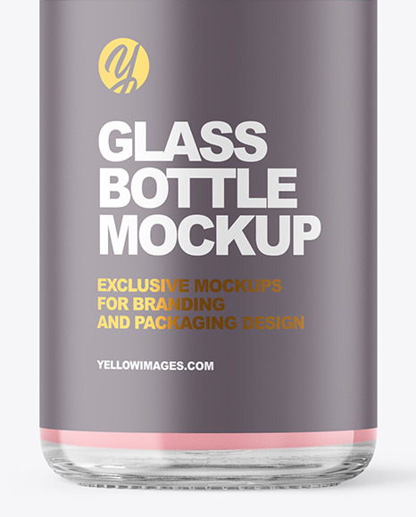 Clear Glass Cosmetic Bottle with Pump Mockup