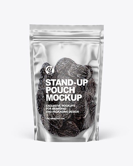 Clear Plastic Pouch w/ Dried Prunes Mockup