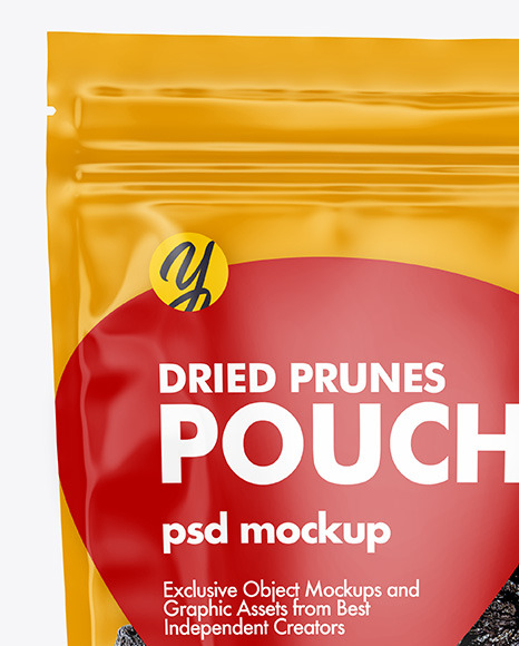 Clear Plastic Pouch w/ Dried Prunes Mockup