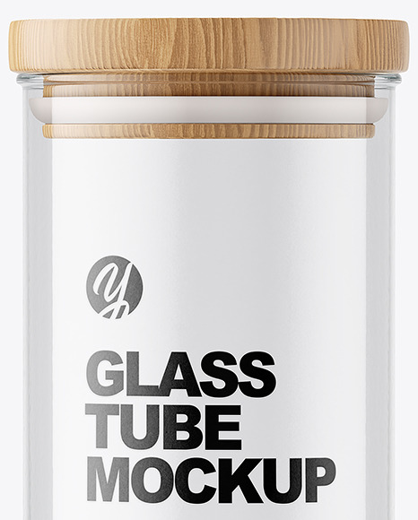 Glass Tube with Wooden Cap Mockup