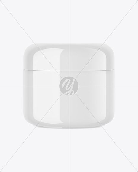 Glossy Plastic Cream Jar Mockup