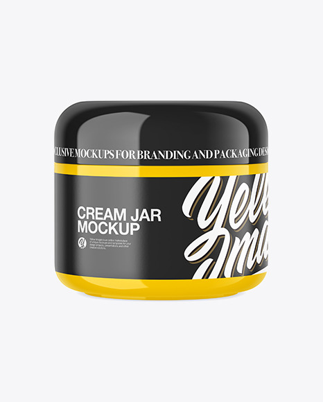 Glossy Plastic Cream Jar Mockup