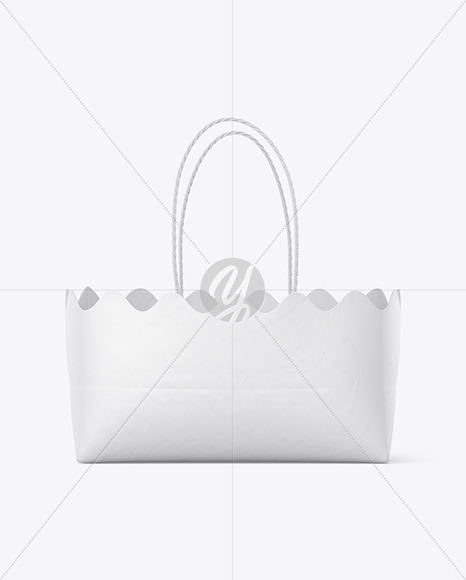 Matte Paper Basket with Handles Mockup