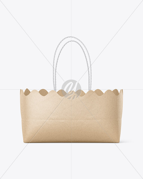 Kraft Paper Basket with Handles Mockup