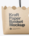 Kraft Paper Basket with Handles Mockup