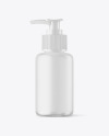 Frosted Glass Cosmetic Bottle with Pump Mockup Frosted Glass Cosmetic Bottle with Pump Mockup