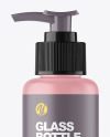 Frosted Glass Cosmetic Bottle with Pump Mockup Frosted Glass Cosmetic Bottle with Pump Mockup