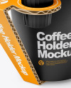Paper Coffe Cup in Cardboard Holder Mockup