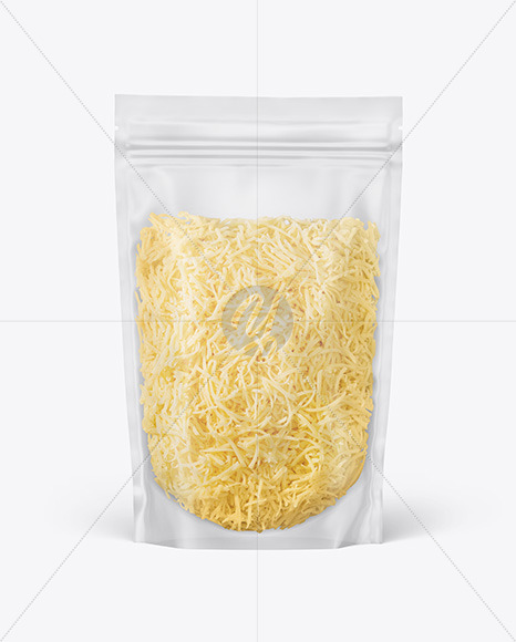 Frosted Plastic Pouch w/ Grated Cheese Mockup