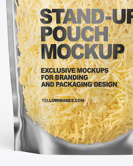 Frosted Plastic Pouch w/ Grated Cheese Mockup