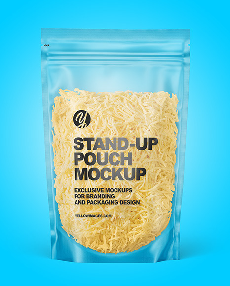 Frosted Plastic Pouch w/ Grated Cheese Mockup