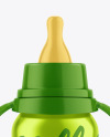 Metallic Baby Bottle Mockup