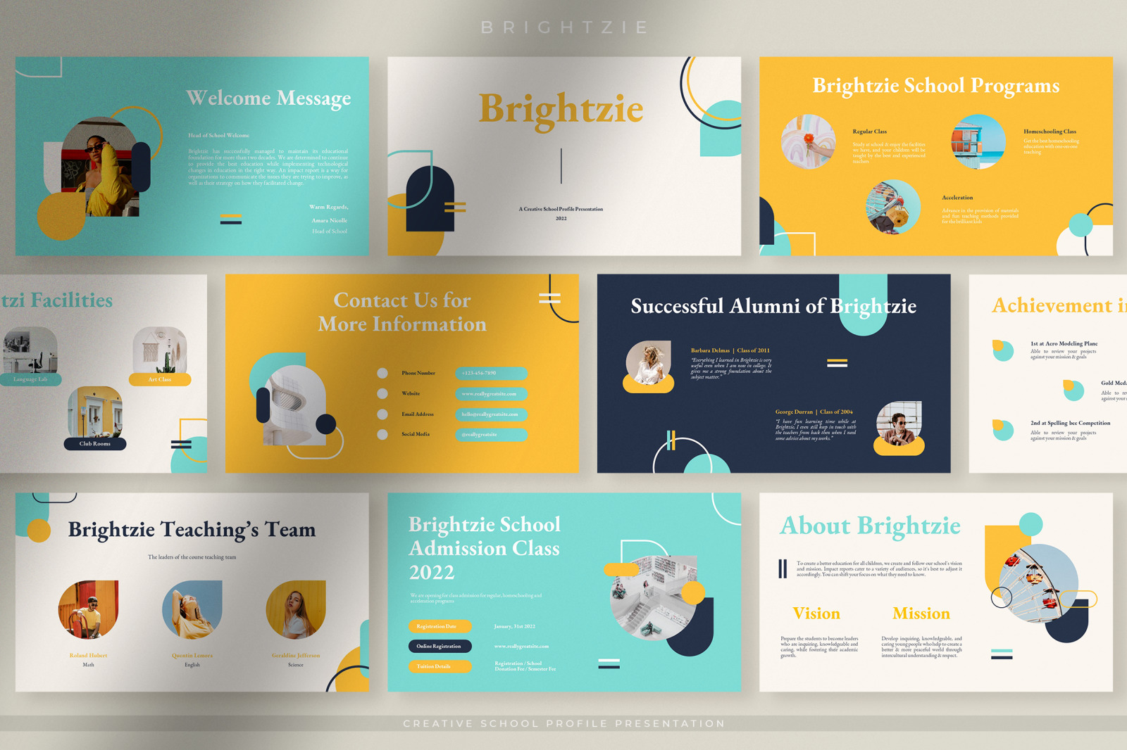 Brightzie - Cheerful Creative School Profile Presentation Brightzie - Cheerful Creative School Profile Presentation
