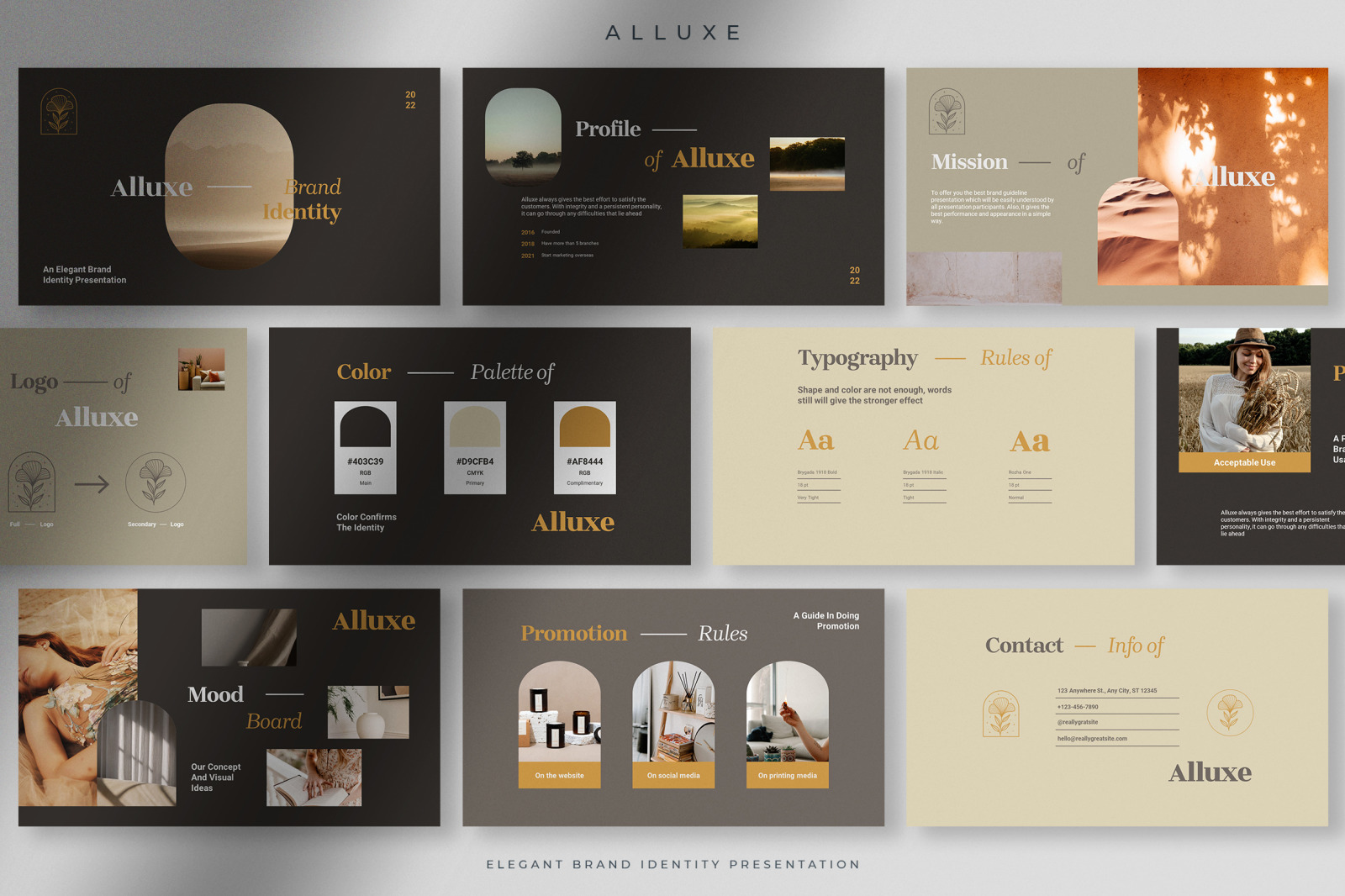 Alluxe - Bold Elegant Brand Identity Presentation