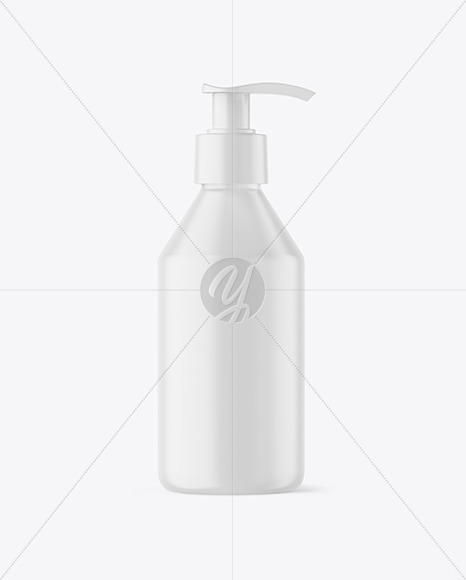 Matte Cosmetic Bottle with Pump Mockup