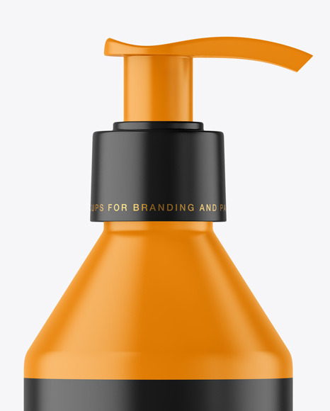 Matte Cosmetic Bottle with Pump Mockup