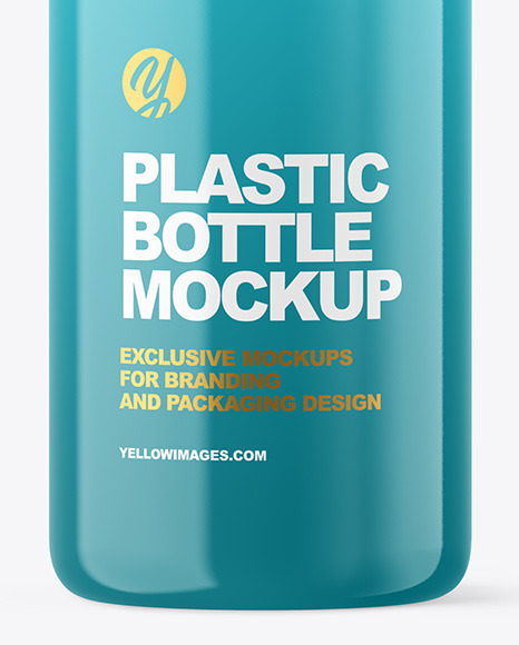 Glossy Cosmetic Bottle with Pump Mockup