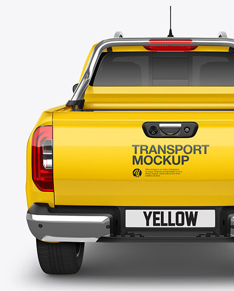 Luxury Pickup Truck Mockup - Back View