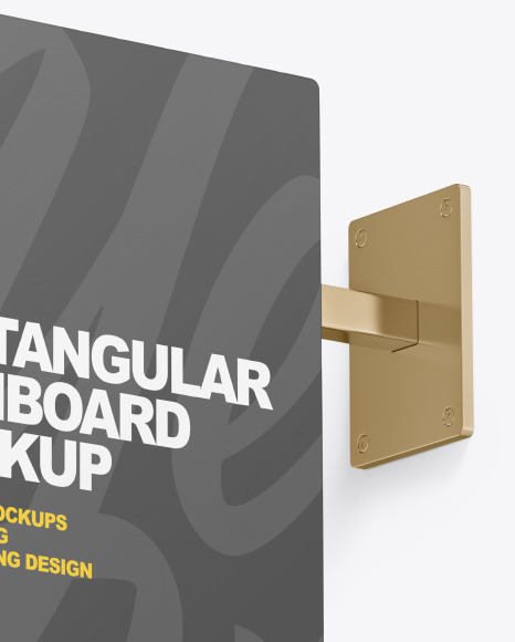 Metallic Rectangular Signboard Mockup