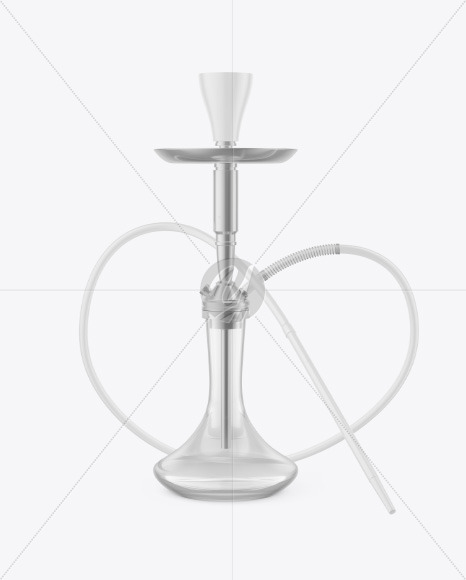 Hookah with Clear Glass Flask Mockup