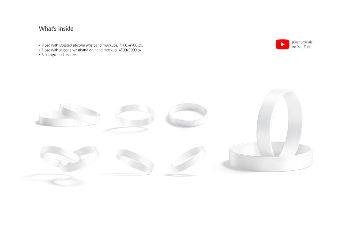 Silicone Wristband Mockups Set Silicone Wristband Mockups Set