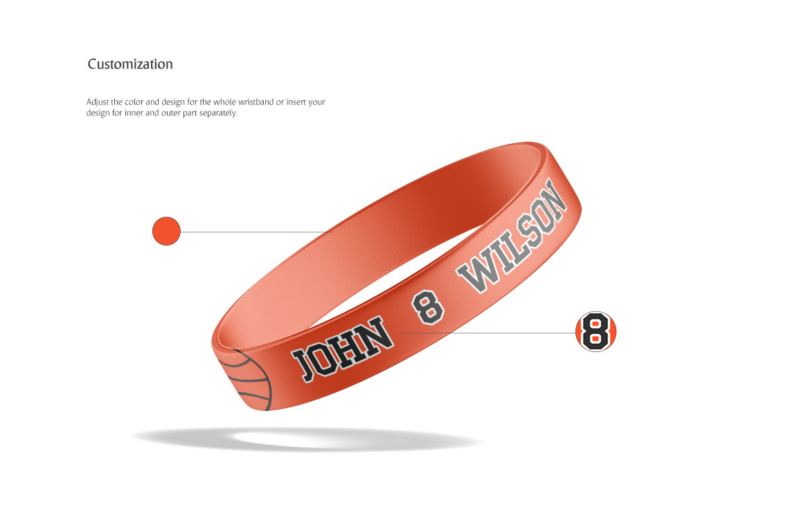 Silicone Wristband Mockups Set