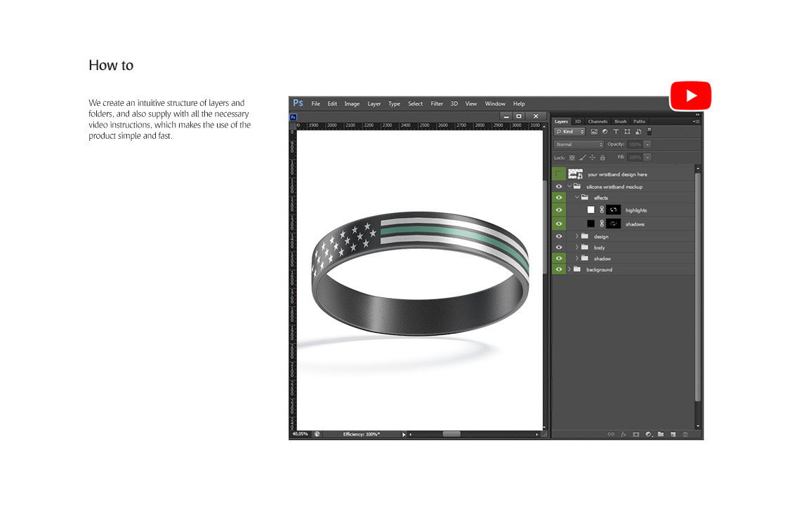 Silicone Wristband Mockups Set Silicone Wristband Mockups Set